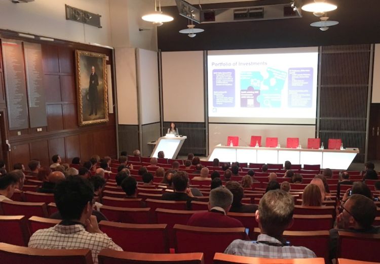 The main session of the conference in the Lecture Hall at One Birdcage Walk.